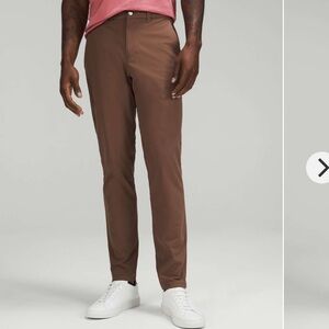 Lululemon Commission Slim-Fit Pants Mens Size 32x30 Warpstreme Brown Office Golf